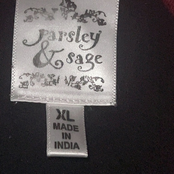 Parsley & Sage Red Tunic with Cowl Neck and Asymmetrical Hem - Picture 7 of 8